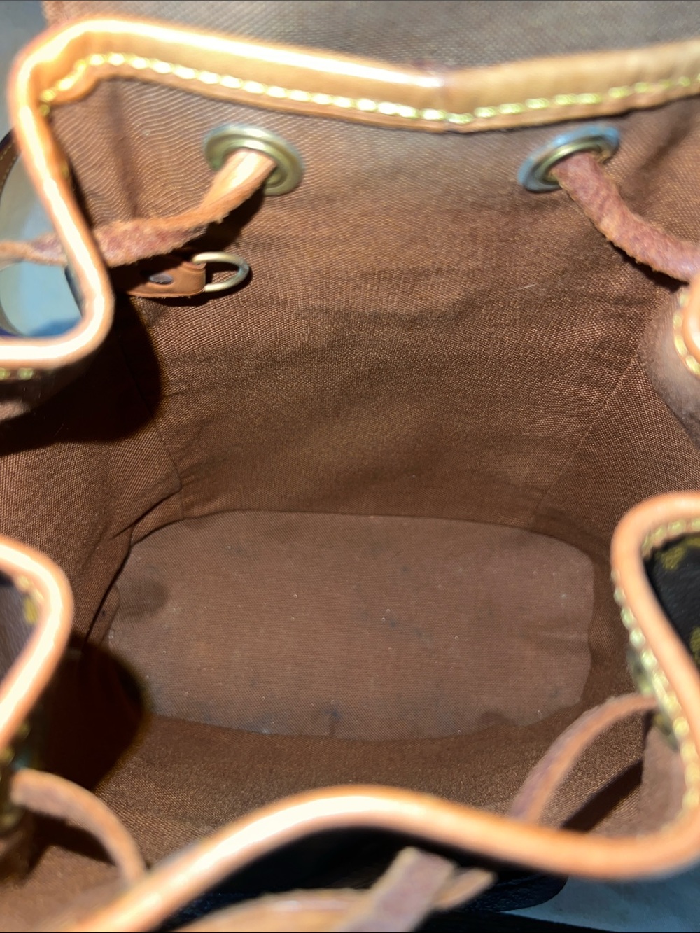 Louis Vuitton Monogram Mini Backpack in Brown and Tan Leather Trim - Picture 10 of 11